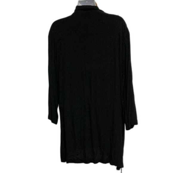 SILENCE + NOISE Cardigan Duster Maxi Jet Black Womens Large - Picture 6 of 13